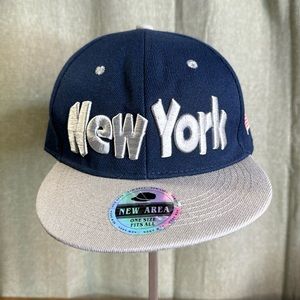 New York Embroidered Blue/Gray Baseball Cap One Size